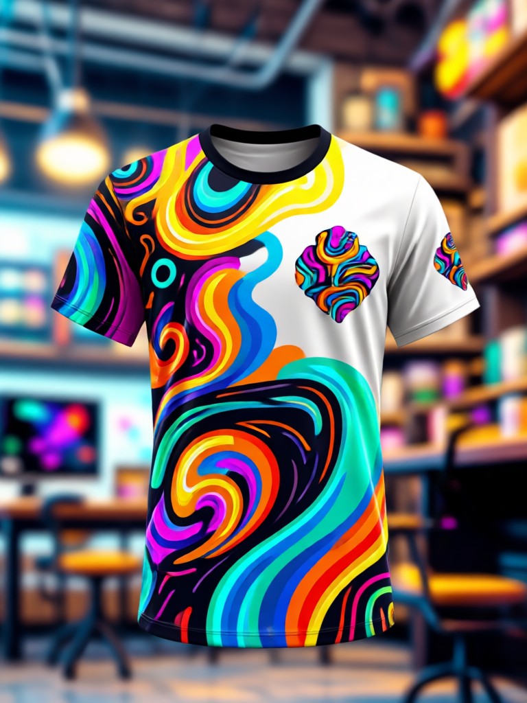 Logo merek minimalis hasil desain AI untuk kaos bersih