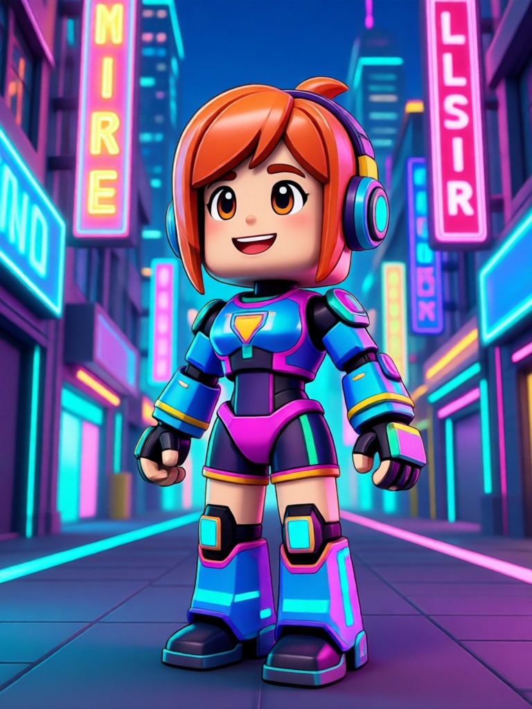 Fantasy warrior Roblox girl avatar in armor