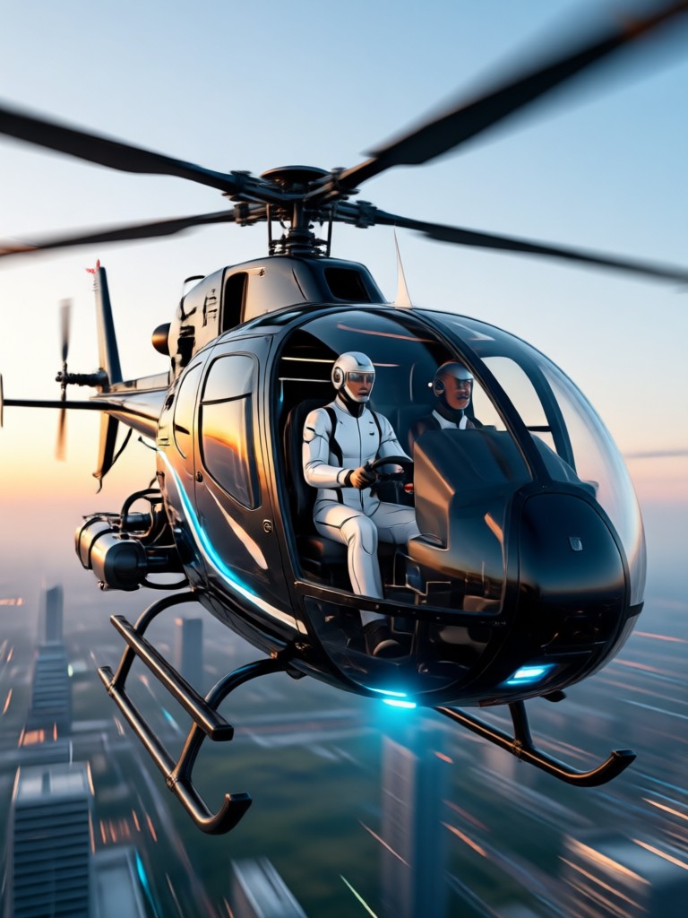 AI generated military helicopter in desert