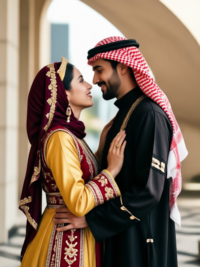 Emirati traditional couple portrait