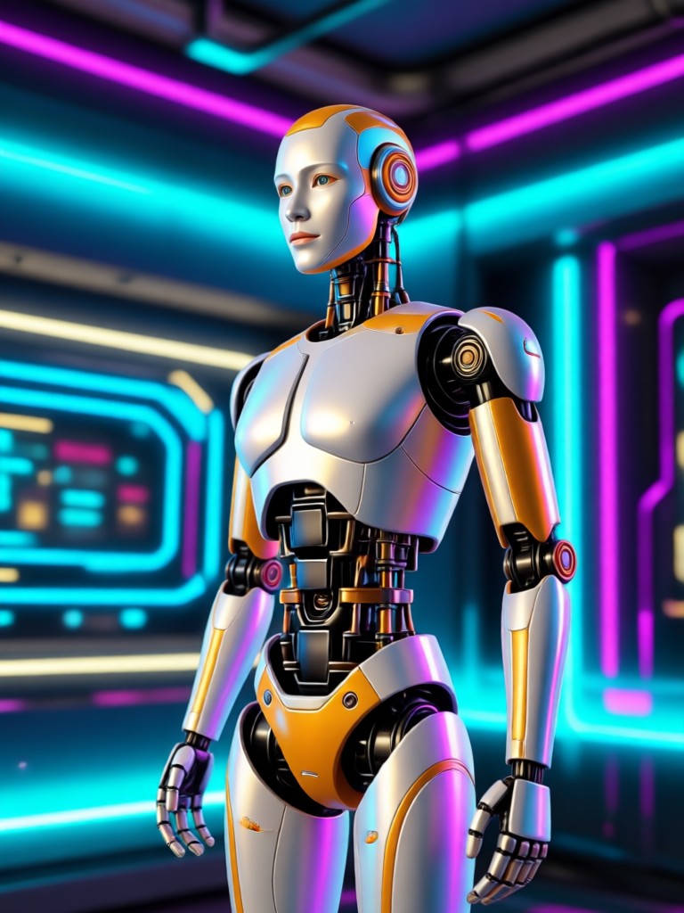 Foto grup yang distilisasi dengan filter robot yang menyatu