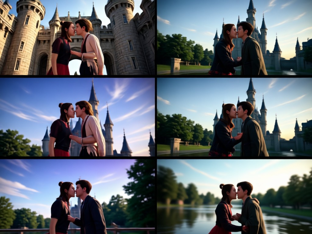 Teléfono inteligente mostrando un video Castle Kiss en redes sociales