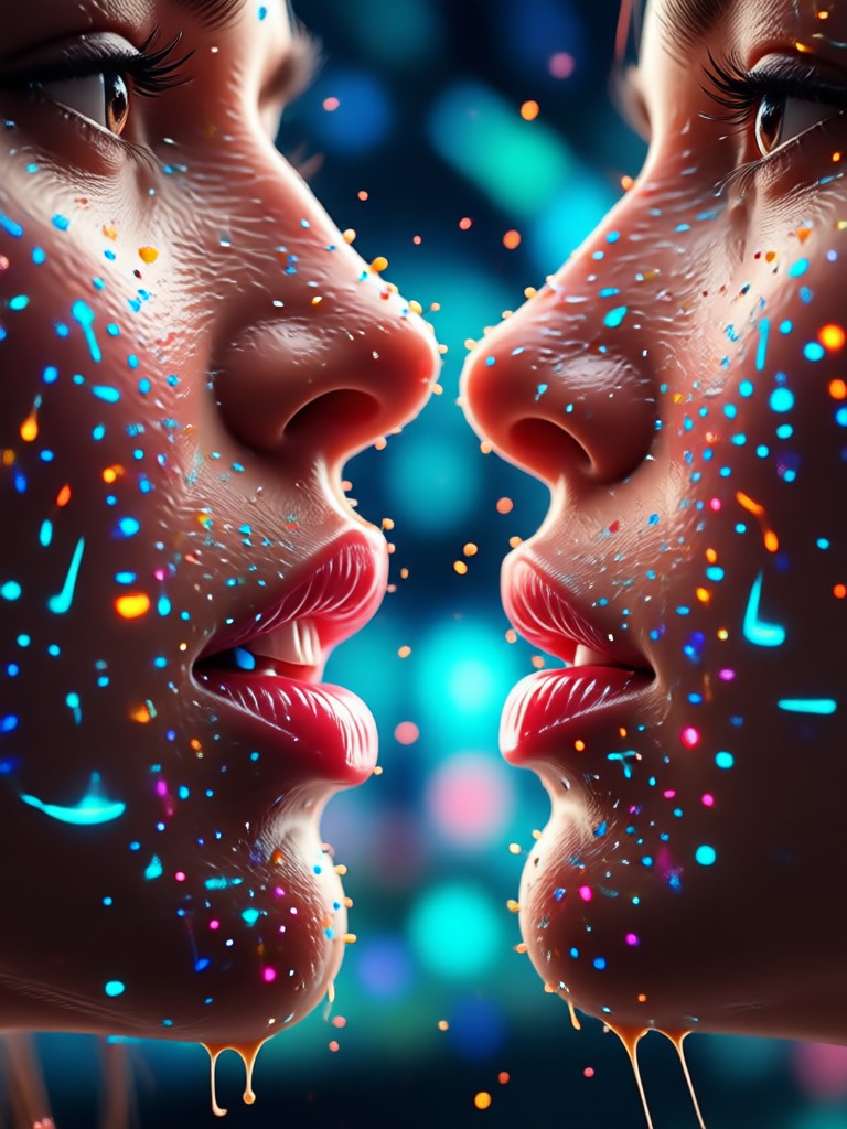 Realistic couple kiss generated from two photos
