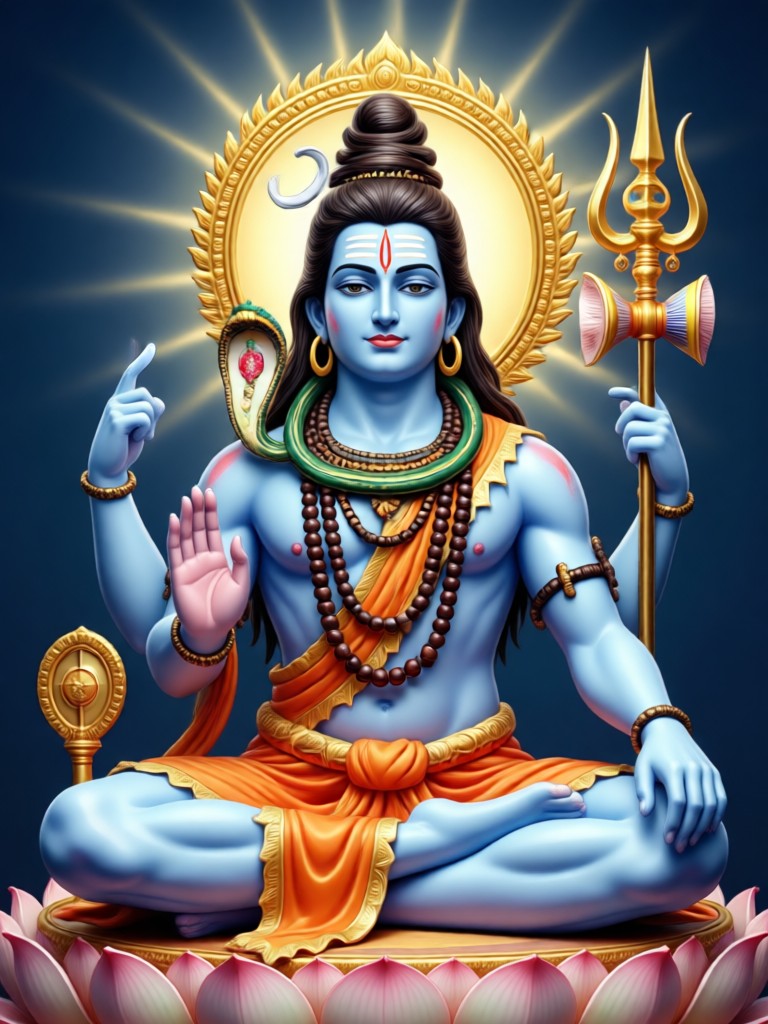 Retrato divino de Shiva e Parvati gerado por IA
