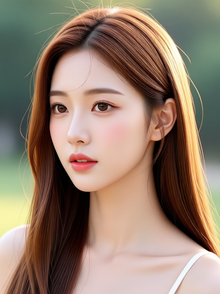Korean mullet hairstyle AI generation