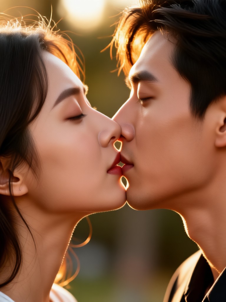 Modern city rooftop kiss at night AI video
