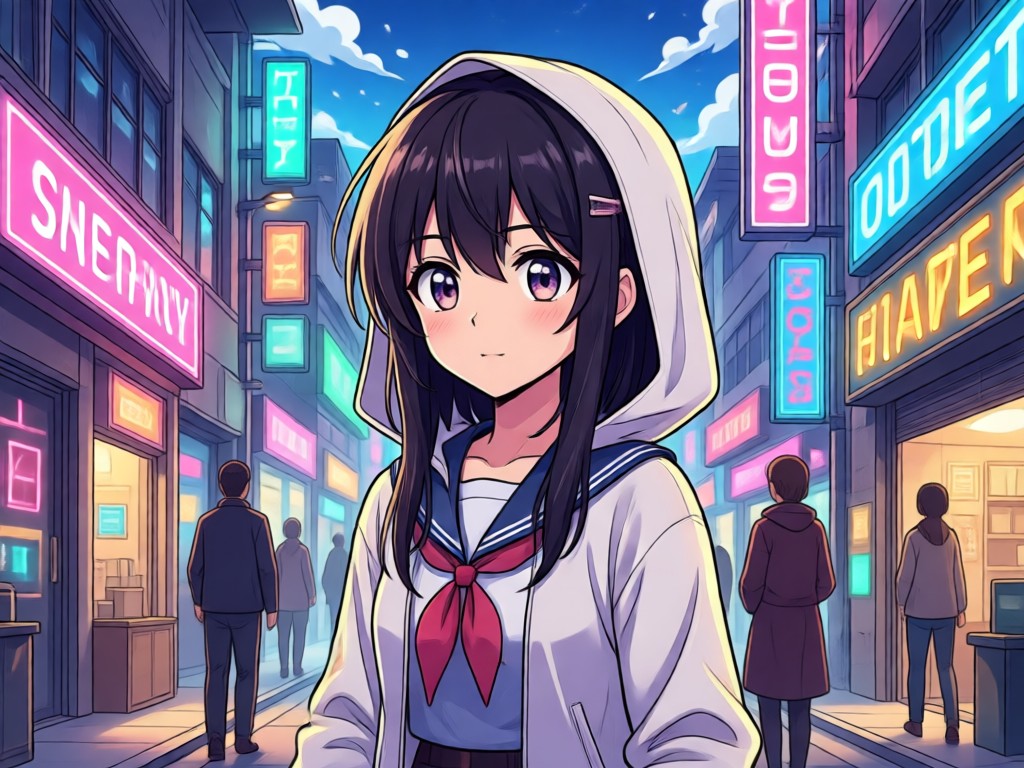 Vídeo animado mostrando um retrato anime ganhando vida com movimento