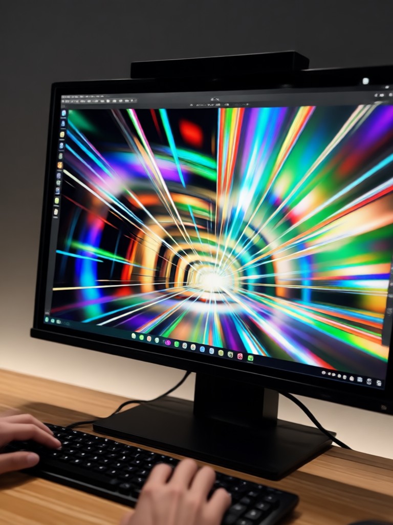 Space zoom effect with starfield background