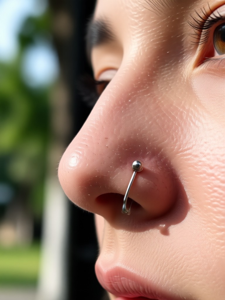 Men's nose piercing preview using AI tool