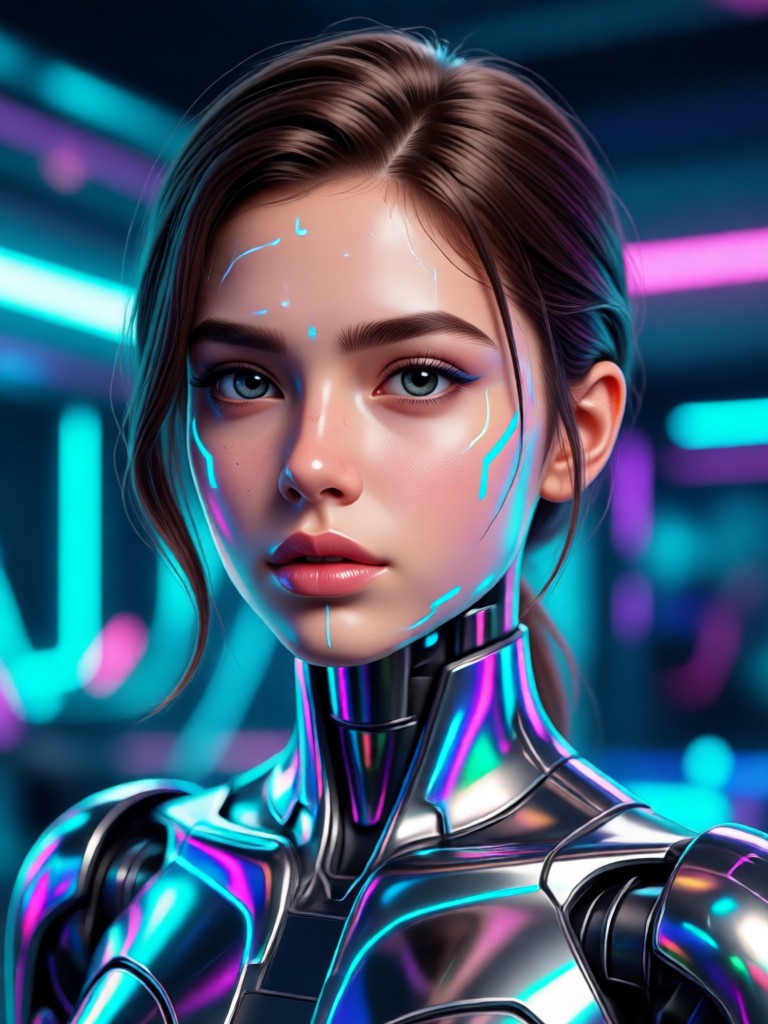 Fantasy warrior AI girl with intricate armor
