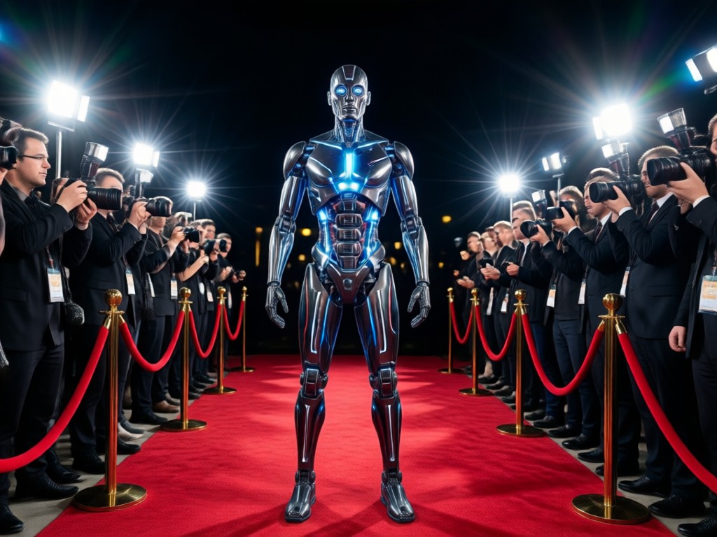 AI generated red carpet backdrop and pose