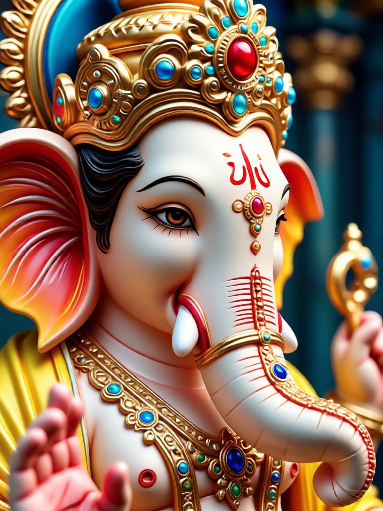 Realistic 3D Clay Art Ganpati AI Portrait