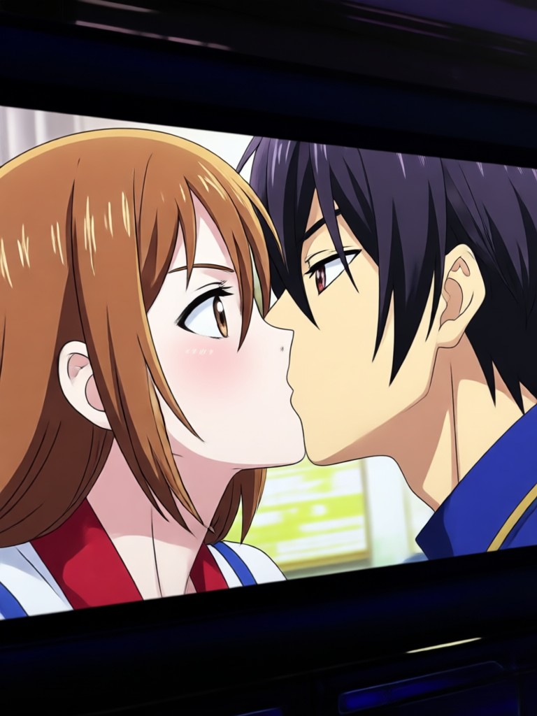 Video de beso anime sorprendido cómico