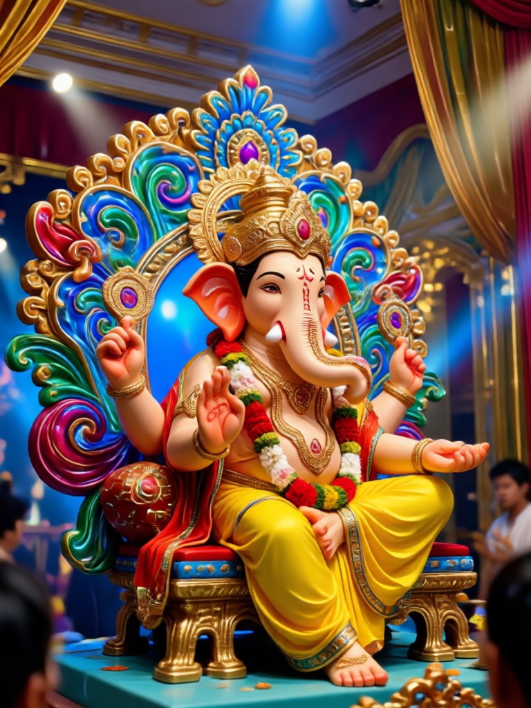 Mobile screen showing the AI darshan creation process