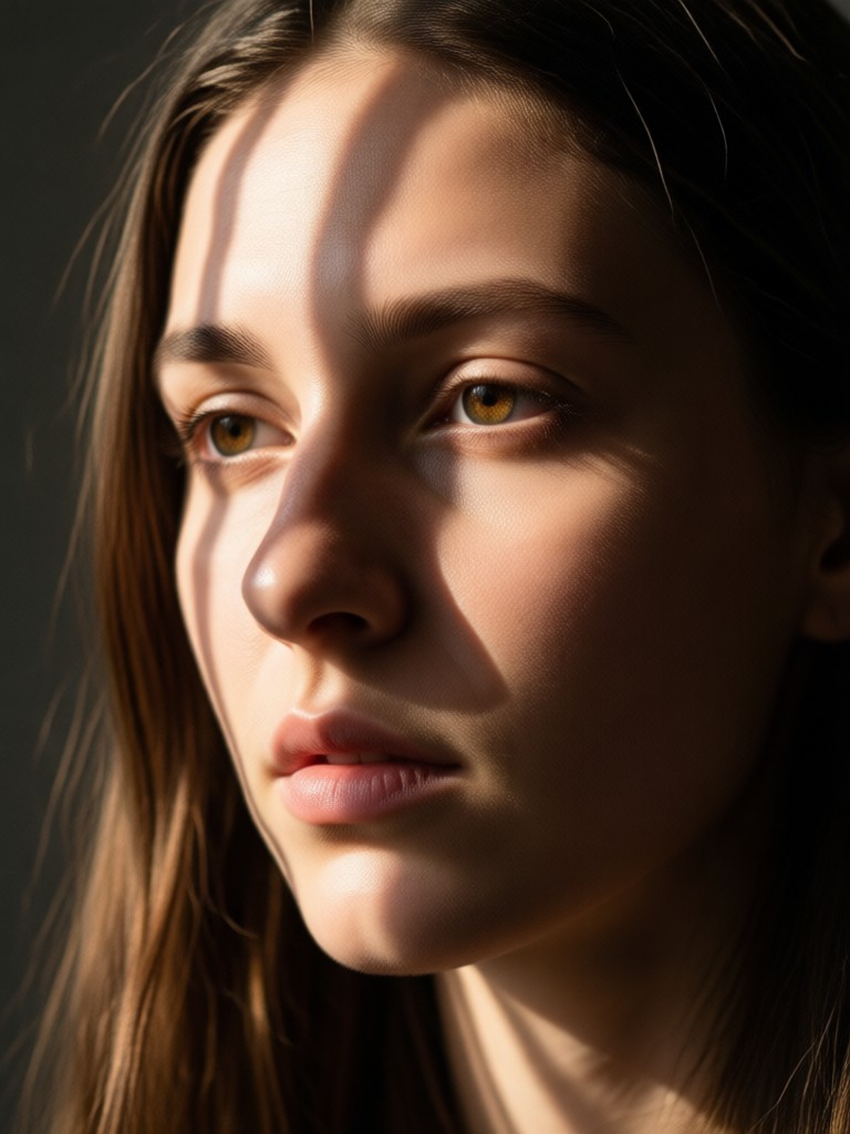 Portrait with soft, diffused window light