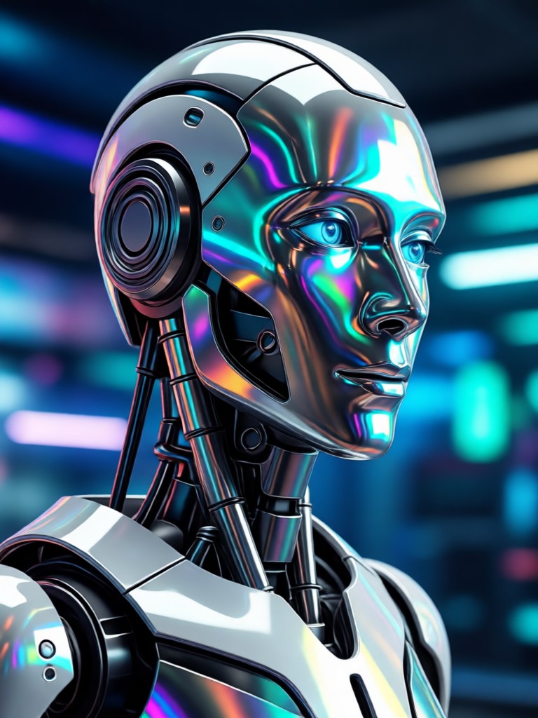 Framelux app showcasing AI robot filter interface