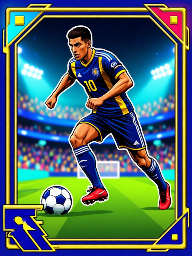 Midfielder AI football card with stats