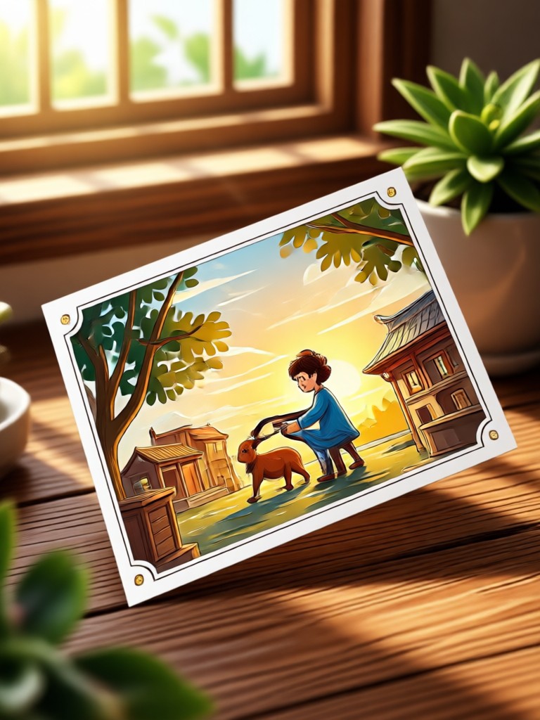 AI cinematic mountain landscape postcard
