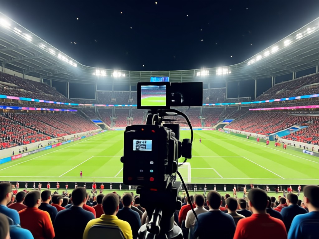 Stadium lighting effect applied to a portrait