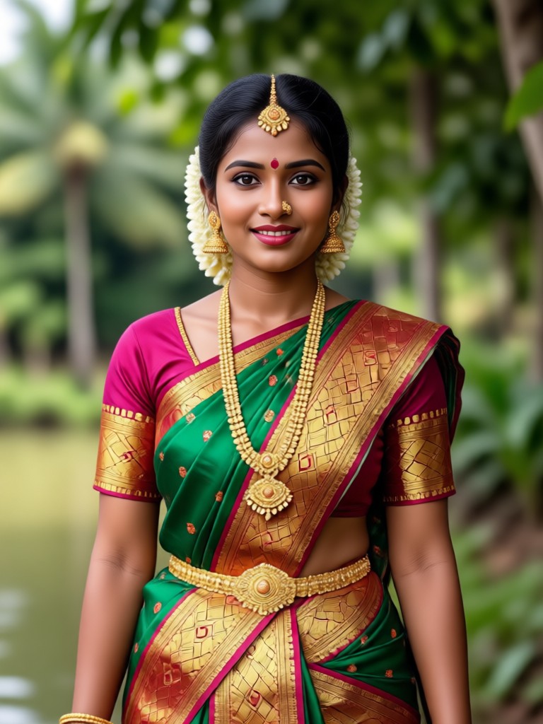 AI created Kerala couple in matching off white traditional dress
