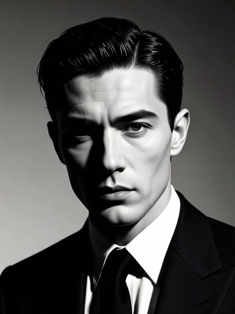 Moody noir portrait in low key lighting