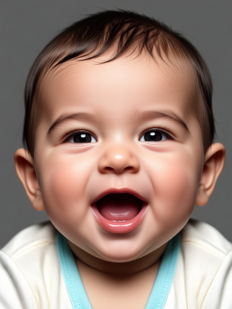 Cute AI generated baby girl with blue eyes
