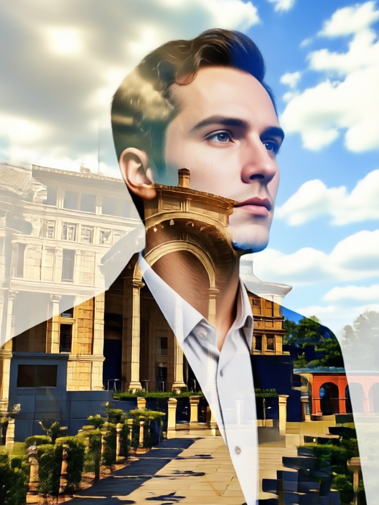vintage style double exposure tribute