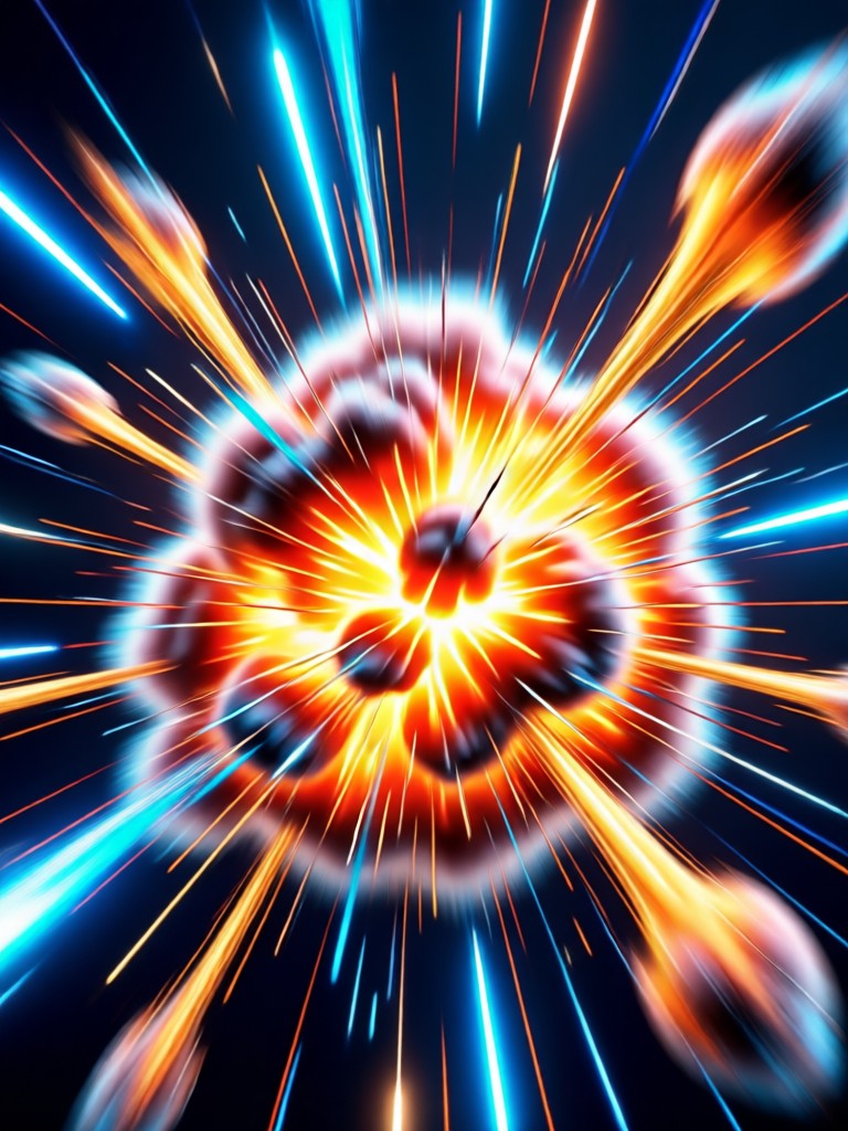 Feuriger kosmischer Ausbruch-KI-Effekt