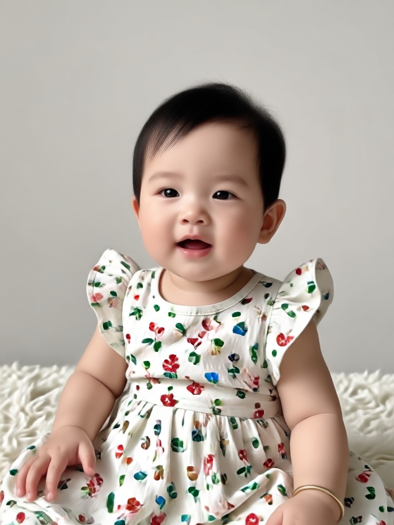 AI generated baby portrait in a cozy nursery setting