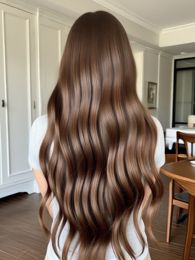 Before after long wavy red hair filter