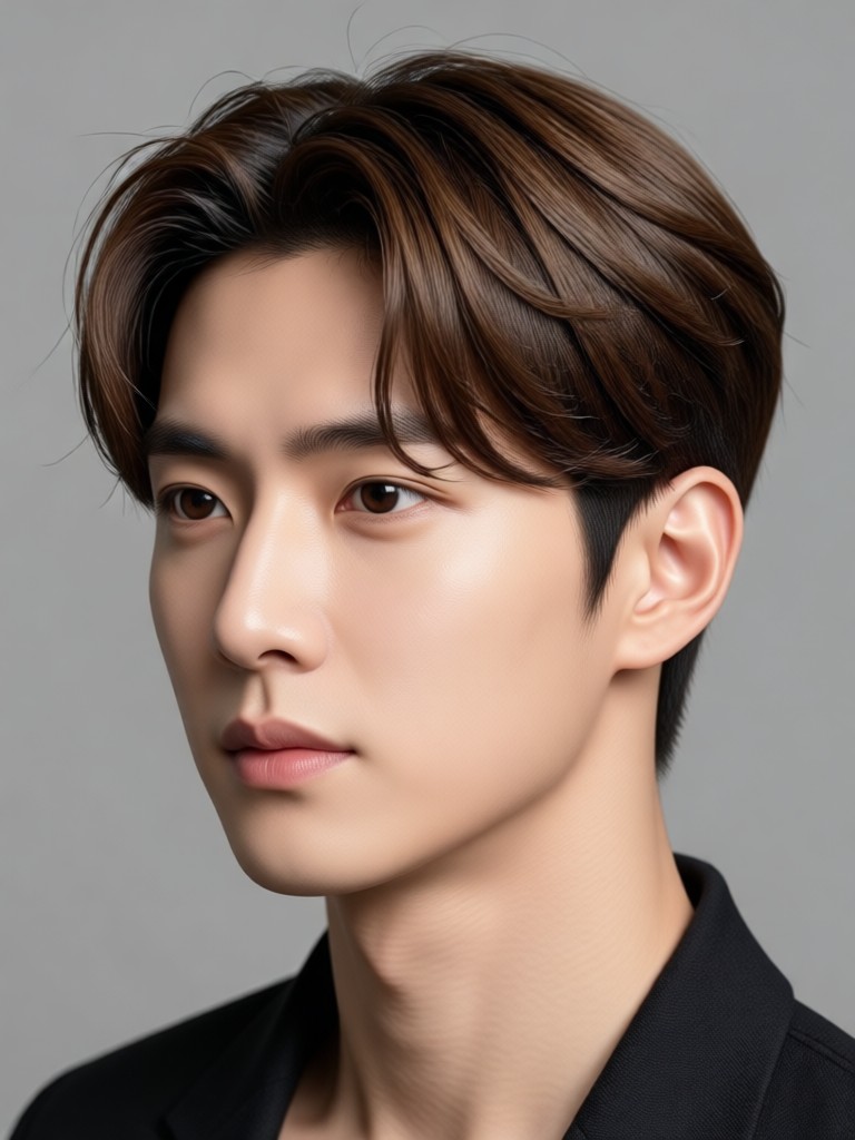Korean male hairstyle with bangs