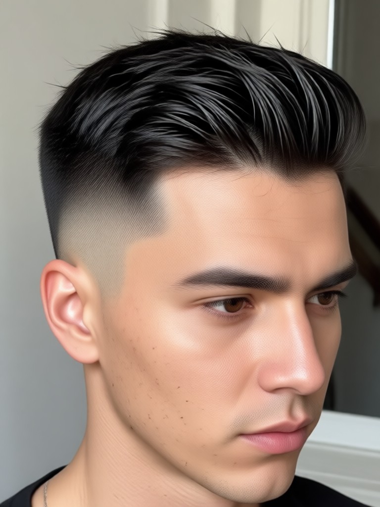 AI generated buzz cut with subtle fade