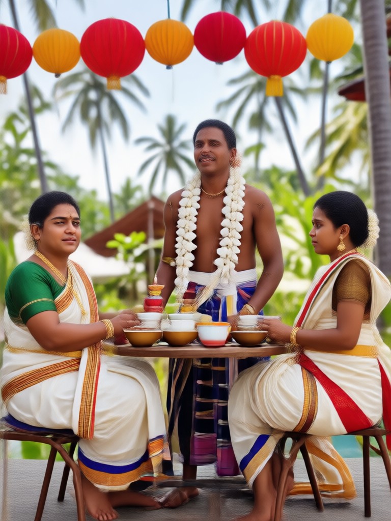 Kerala couple portrait wedding ceremony AI generated
