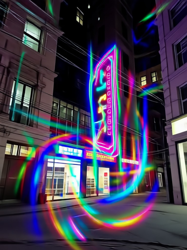 Haustierfoto mit süßem, farbenfrohem Neon-Halsband-Effekt