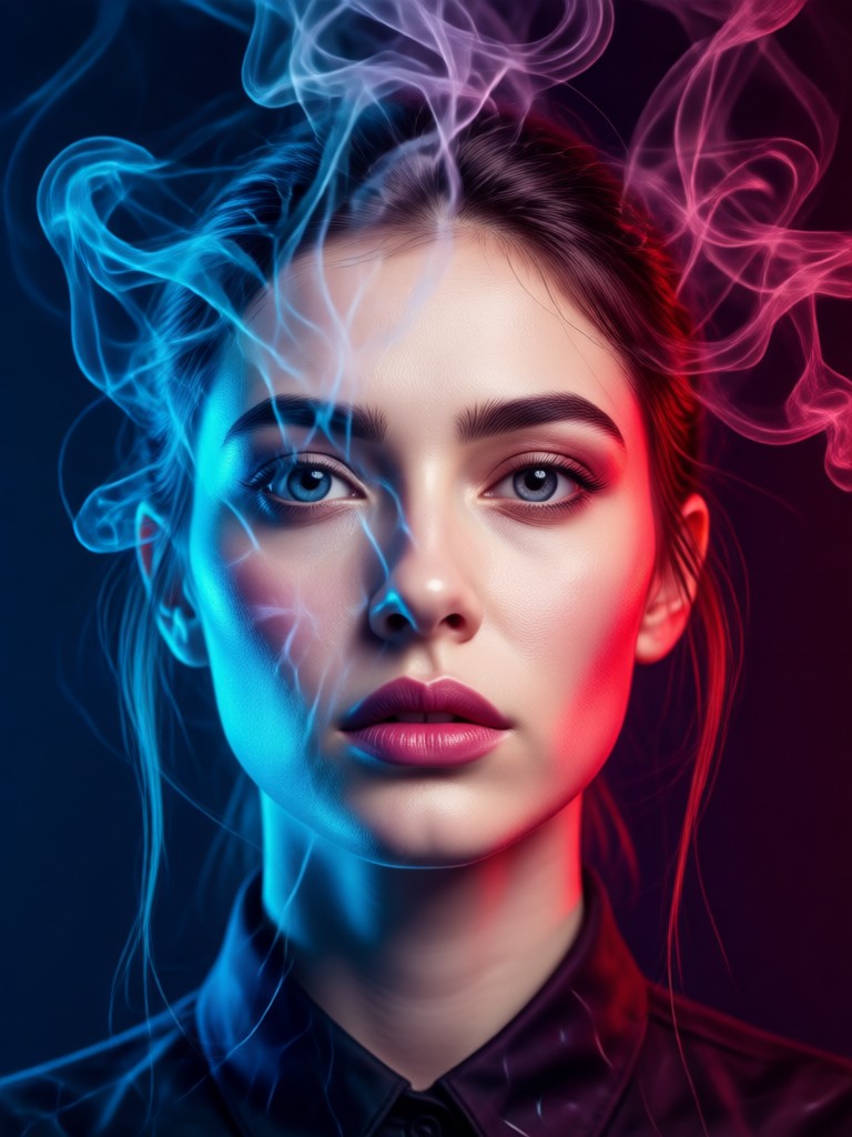Efecto de doble color azul oscuro y claro