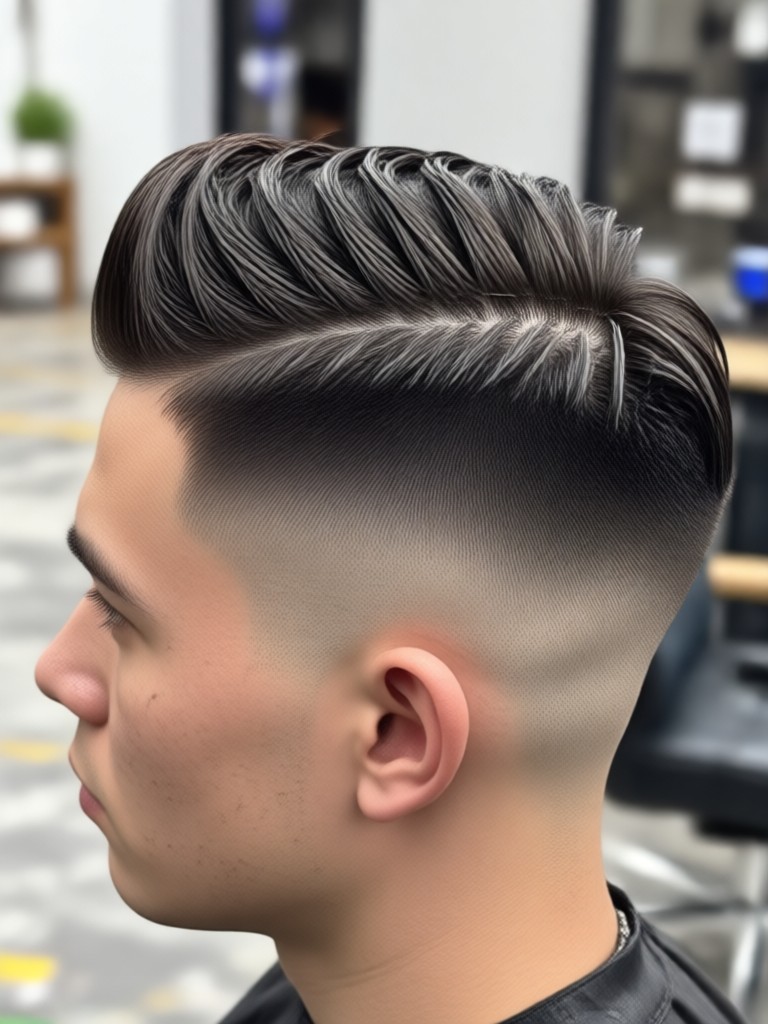 Comparison of three different fade heights on the same person