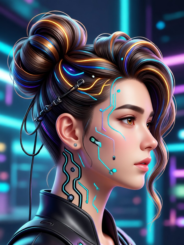 Pria dengan gaya undercut slicked back virtual