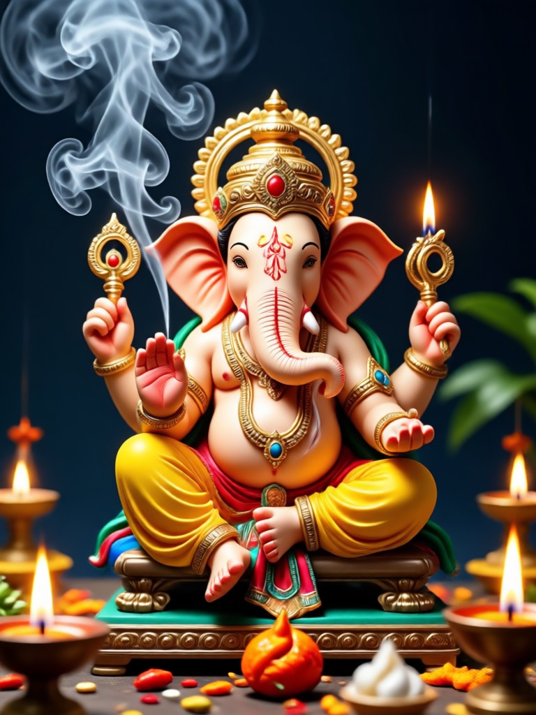 Mandala style Ganesha AI image