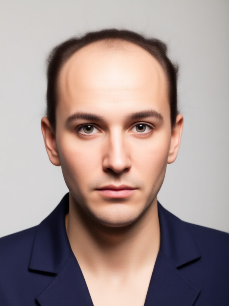 Stray eyebrow and forehead hairs neatly erased