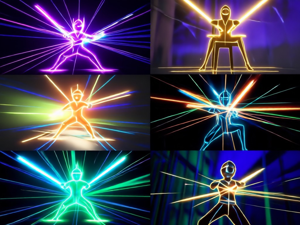 AI generated realistic lightsaber effect on a person