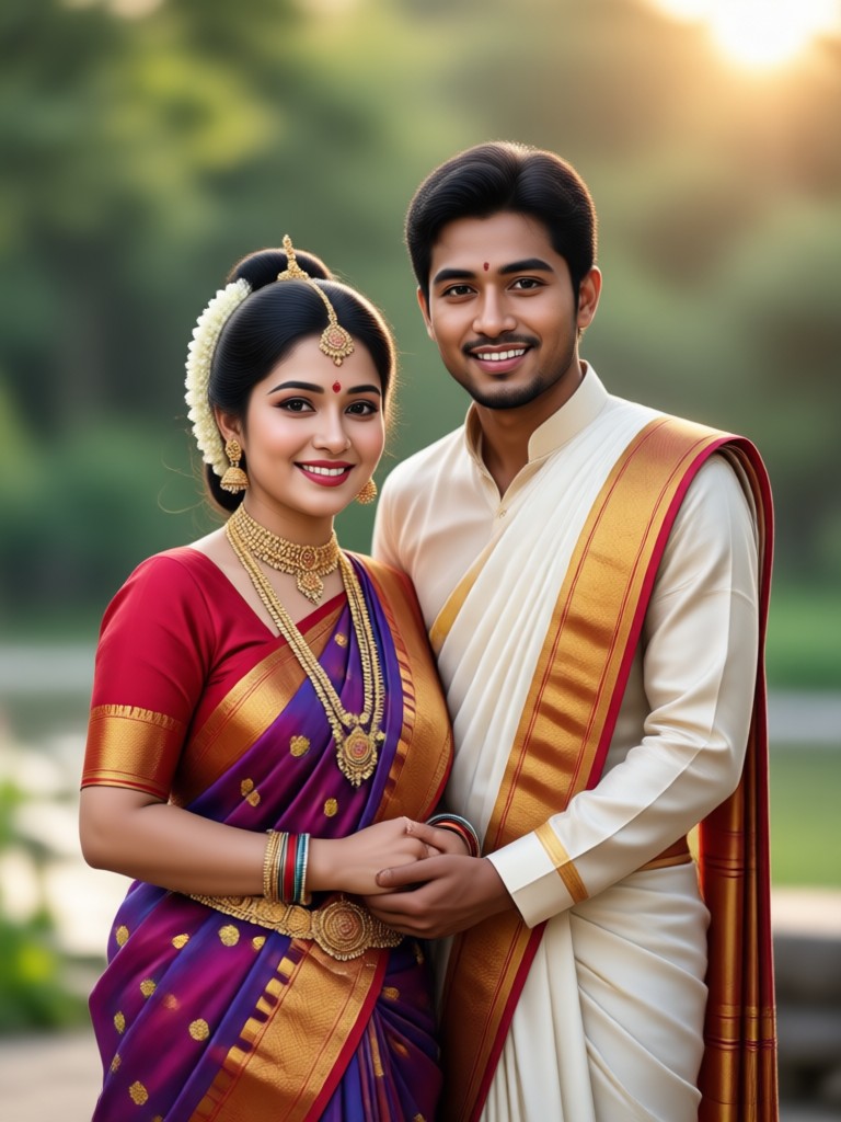 Grand Wedding Saree & Dhoti