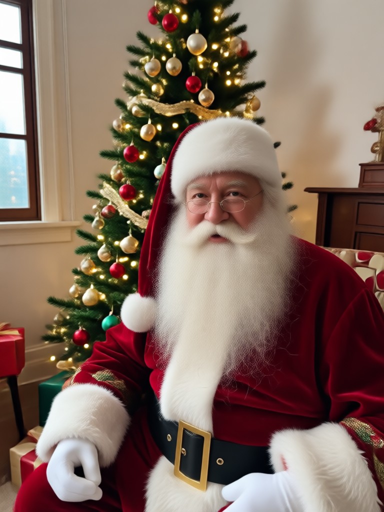 Cartoon style Santa in an animated photo