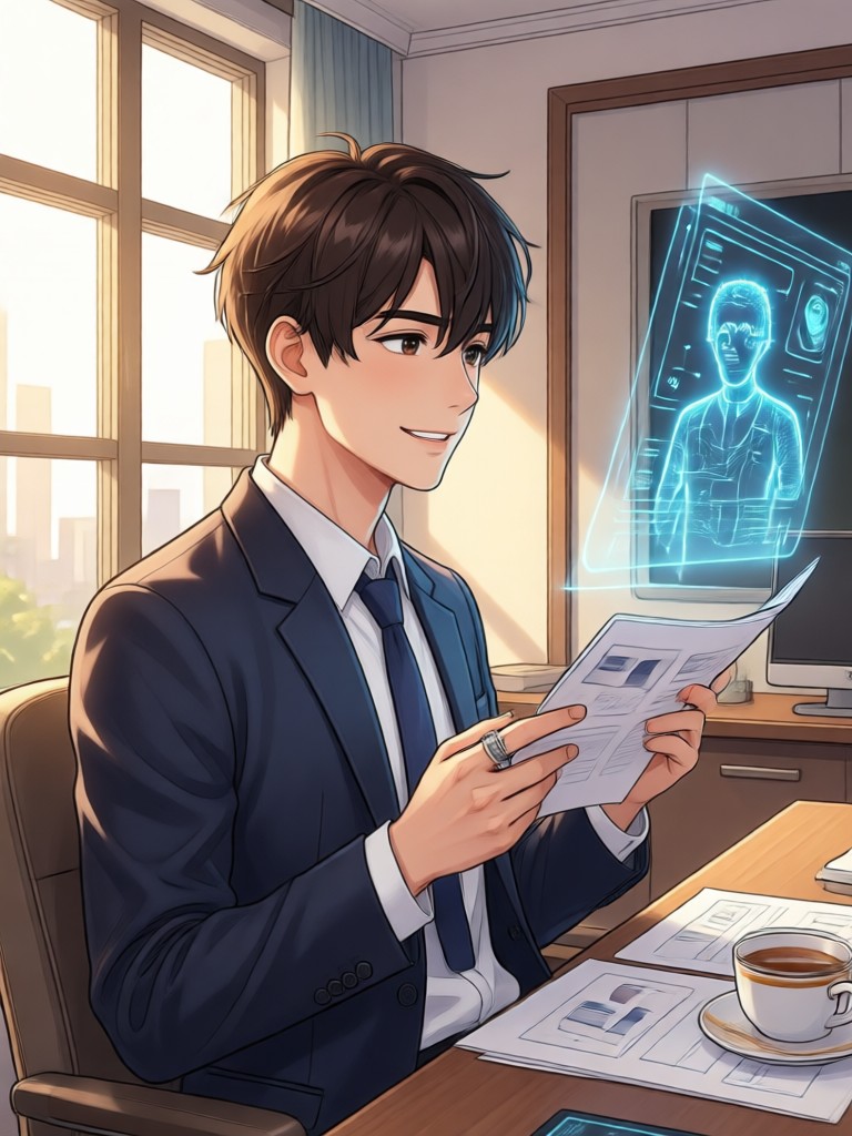Cyberpunk style AI boyfriend character