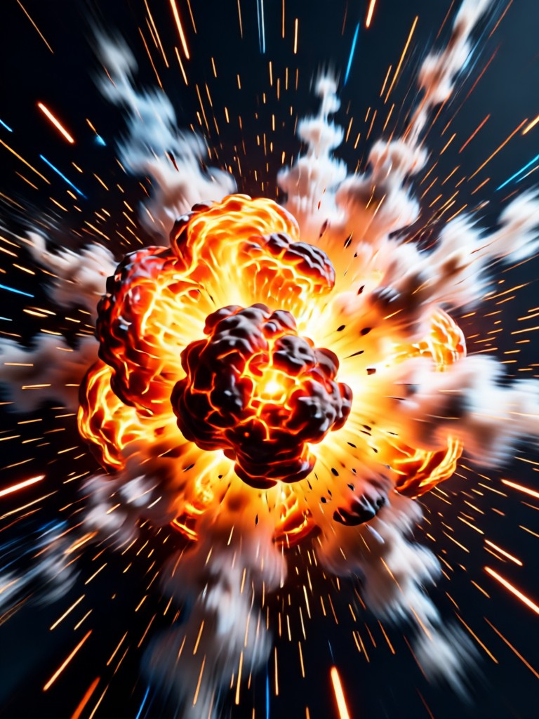 Sci-fi city under explosive attack