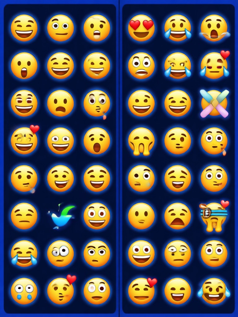 A full set of expressive emoji stickers in messenger