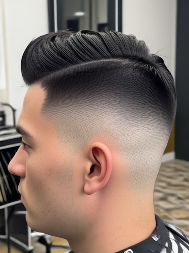 Modern taper fade haircut AI design