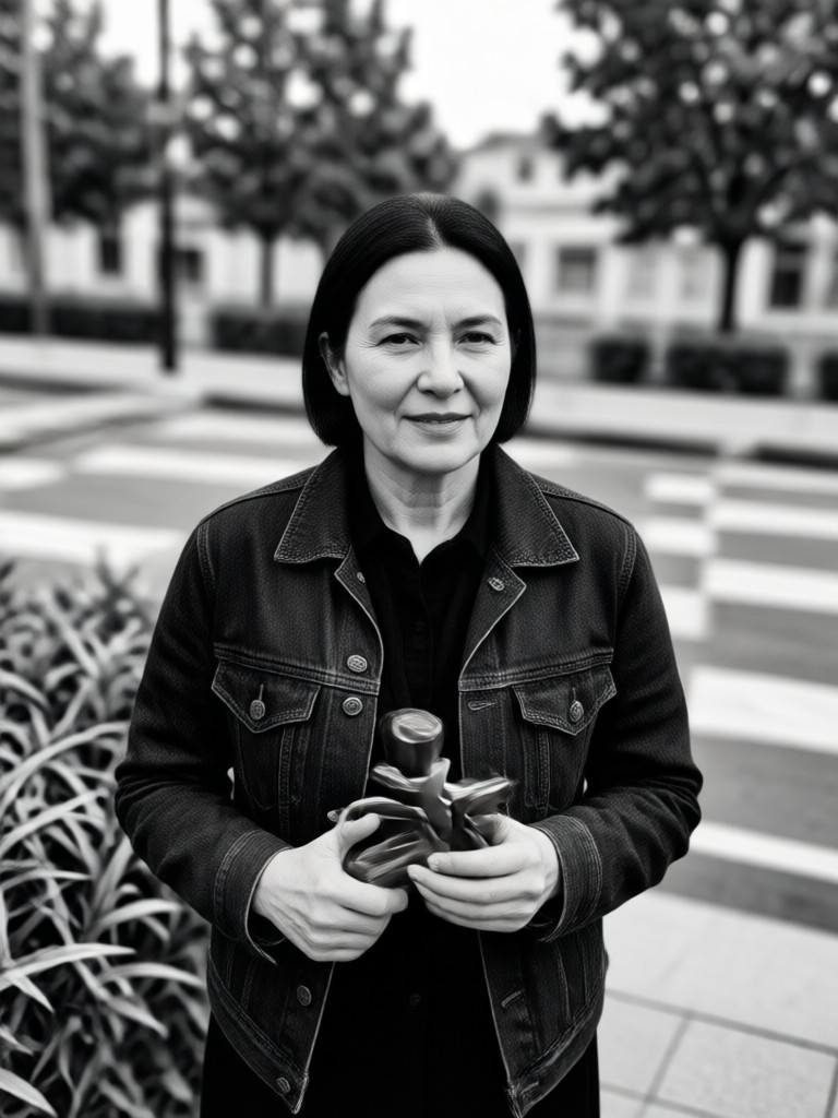 Retrato en blanco y negro convertido por IA con iluminación dramática