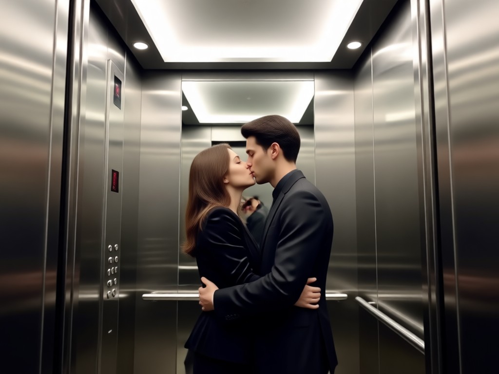 Photo to secret elevator kiss video transformation