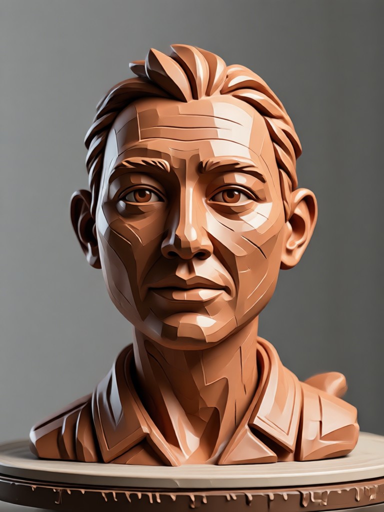 Modelo 3D de argila com IA de uma pessoa