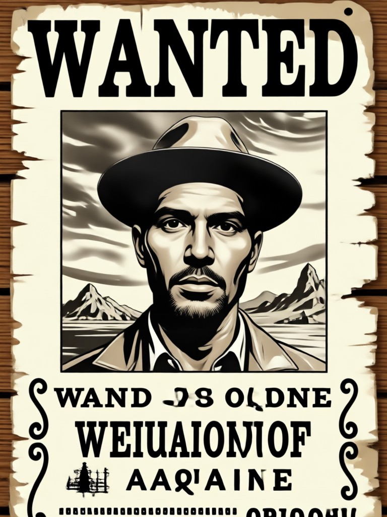 Steampunk themed wanted poster online